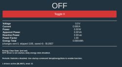 Screenshot of OpenBeken interface showing all energy values at zero