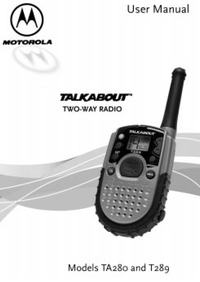 Motorola T289 UHF FRS Porto Manual