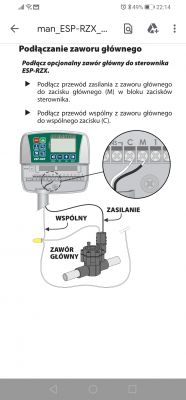 Podłączenie stycznika pompy do sterownika nawadniania Rainbird: styki 1, 3, 2, 4, A1, A2