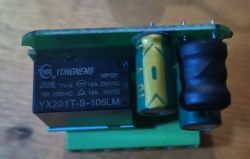 Interior of a Smart Switch with Electronics Close-up of the inside of a smart switch with electronics and components.