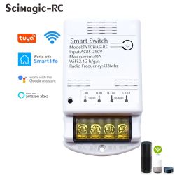 Scimagic-RC smart switch with technical specifications.