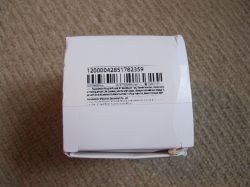 Tuya Smart Plug Packaging with Barcode Photo of Tuya smart plug packaging with a barcode.
