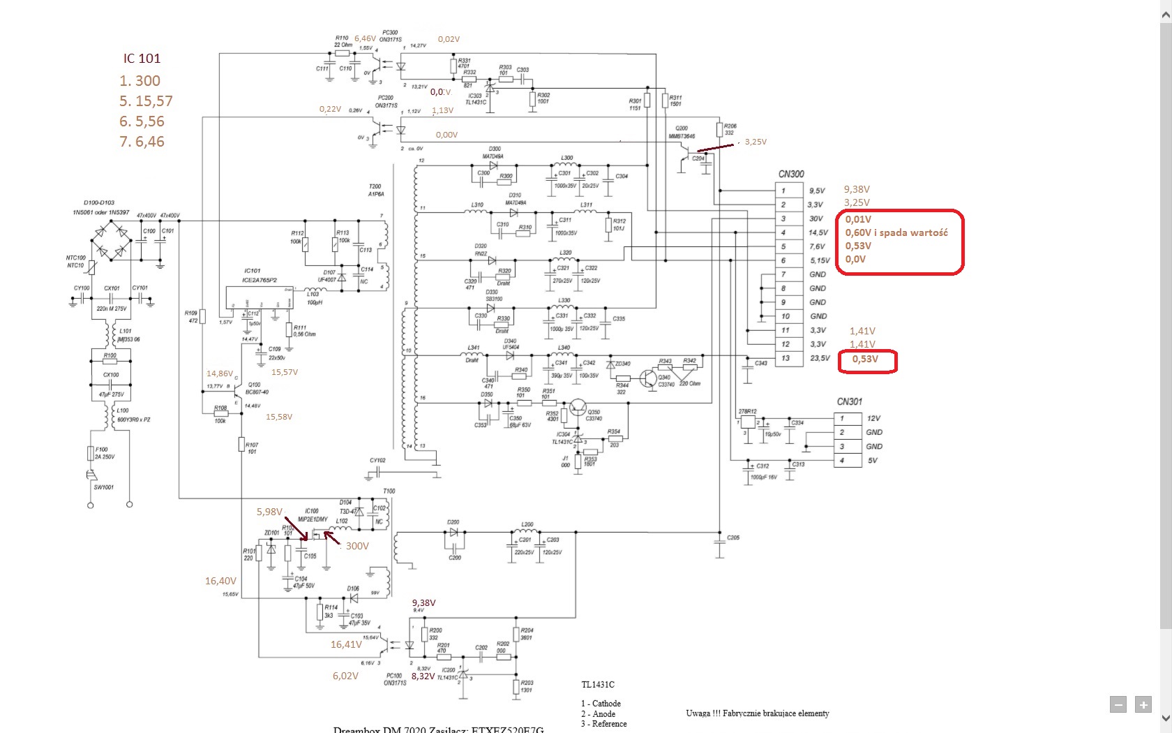 Naprawa zasilacza ETXEZ250E7G DreamBox 7020. - 2 - elektroda.pl