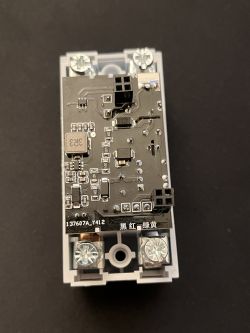 Interior of ZMAi-90 Energy Meter Interior view of the ZMAi-90 energy meter showing the circuit board.