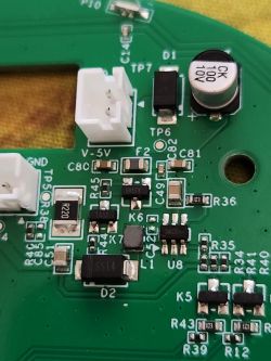 Circuit Board with Electronic Components Close-up of a circuit board with various electronic components.