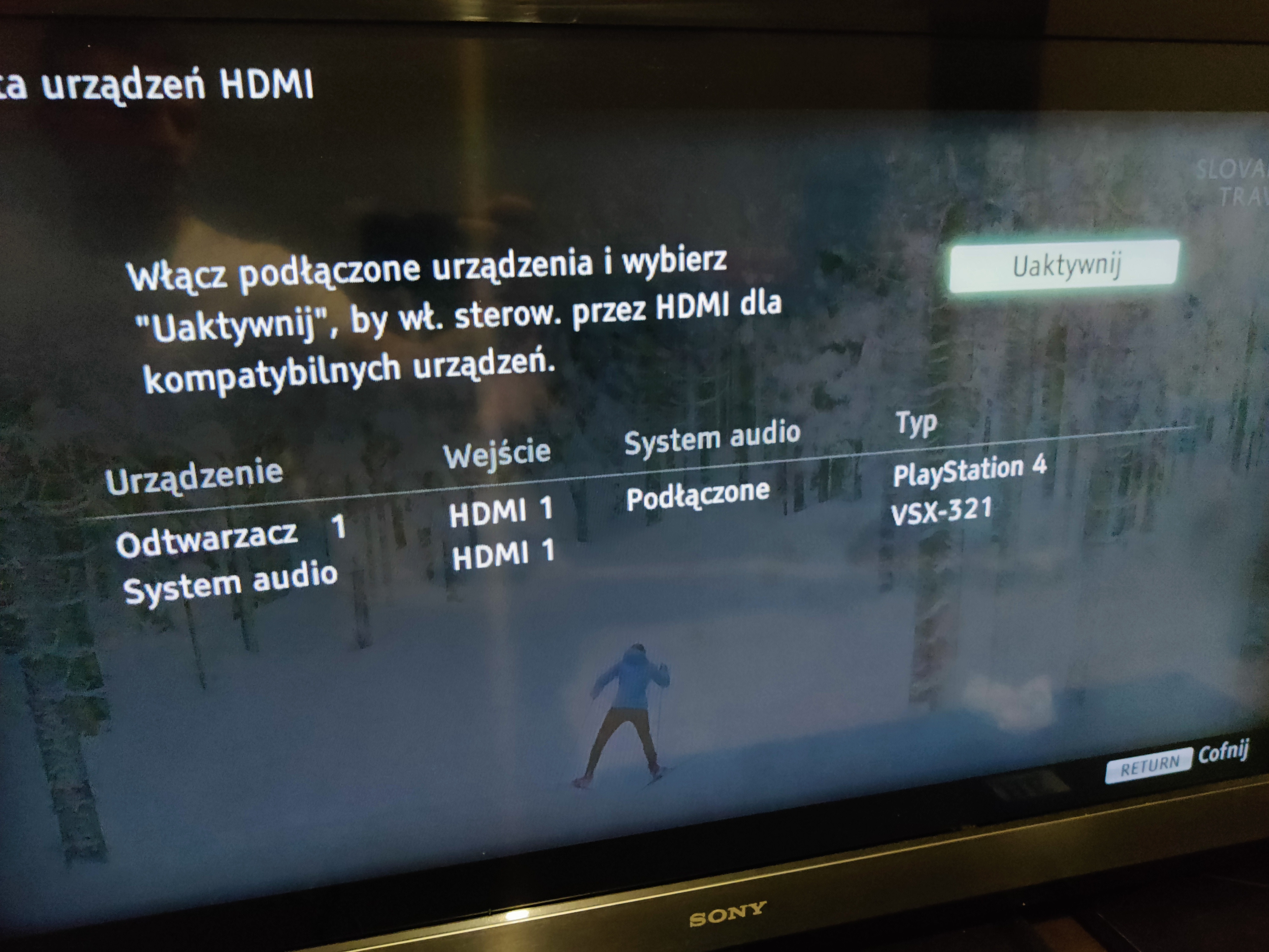 [Rozwiązano] Pioneer VSX 321KP, brak dźwięku HDMI, Sony KDL40EX700, PS4, ARC, problem z
