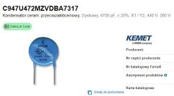 Filtr UU10.5 do zasilacza lodówki Ezetil E32M - jaka wartość indukcyjności i sposób montażu?