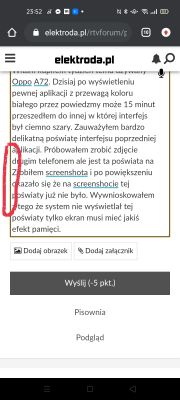 Oppo A72 - Poświata wcześniej wyświetlanego obrazu.