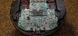 iRobot Roomba Interior with Electronics Interior of iRobot Roomba vacuum cleaner showing electronic components