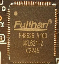 Close-up of Fullhan FH8626 V100 integrated circuit on a PCB.