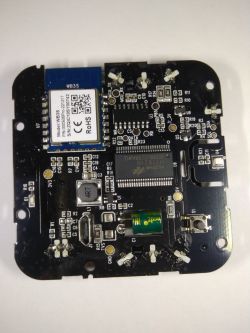 Printed circuit board with electronic components.