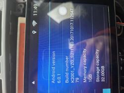 Ekran z informacjami o systemie Android 6.0.1, numer kompilacji oraz pamięć 1 GB i 32 GB
