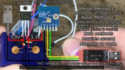 Electronic setup showing configuration and connections for USB to TTL communication.