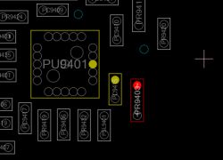 Schemat fragmentu płyty głównej z elementami PR9403 i PU9401