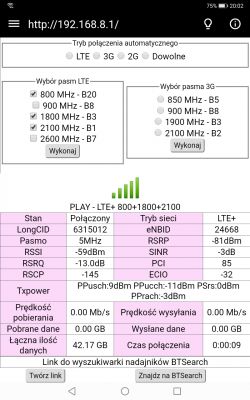 Dobór operatora dla lokalizacji 52.0475163438836, 23.134999055934546 z routerem b818
