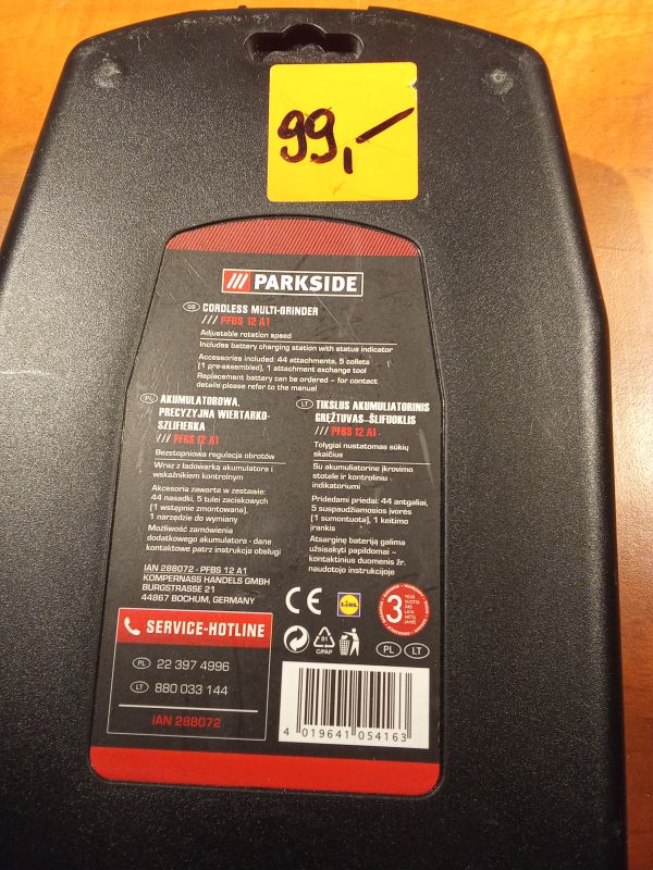 Akumulatorowa szlifierka Parkside PFBS12A1 12V z Lidla - test i recenzja