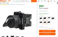Czarny wyłącznik na białym tle z detalami oferty cenowej.
