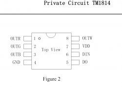 Diagram of TM1814 integrated circuit with pin labeling.
