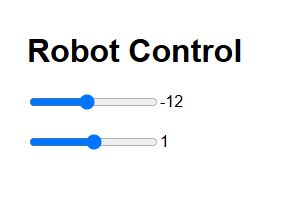 Robot Control Interface with Sliders Two sliders for controlling a robot.
