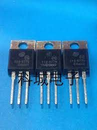 Three Cat 112-5779 transistors on a blue background.