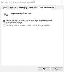 Brak zakładki "Zarządzanie energią" w Bluetooth w menedżerze urządzeń / Rozłączanie się sł