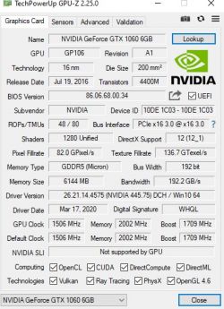 PALIT GTX1060 6GB NE51060015J9D - Taktowanie GPU przekracza Boost