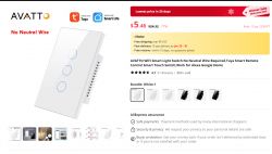 AVATTO Smart Light Switch Without Neutral Wire AVATTO WiFi Smart Switch panel without neutral wire on AliExpress.