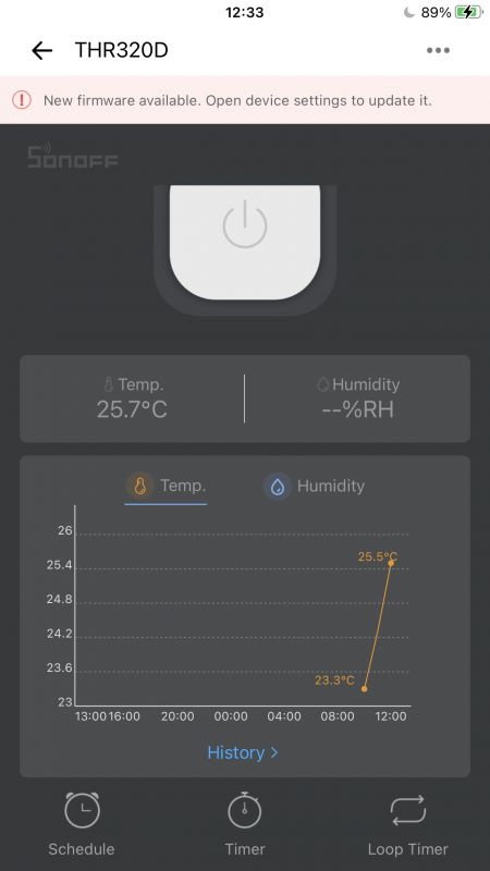 [ESP32] Termostat z wyświetlaczem i WiFi - Sonoff THR320D - aplikacja eWeLink