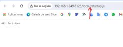 Browser URL shows a double slash and 403 Forbidden error.