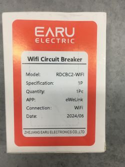 Opakowanie modułu EARU Electric WiFi Circuit Breaker model RDCBC2-WIFI.