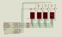 Symulacja w Proteusie -multipleksowanie wyświetlaczy.