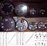 wojskowe VDO - wyprowadzenia zegarów : prędkościomierz, obrotomierz