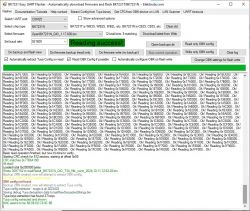 Screenshot of the BK7231 flashing software with messages indicating successful reading.