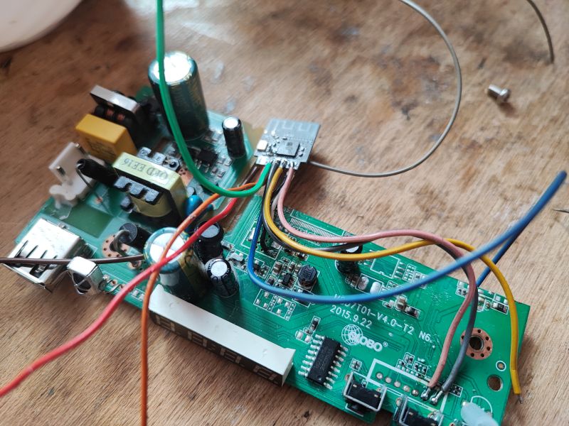 Circuit Board with Connected Wires Circuit board with wires connected at various points.