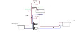 Schemat instalacji z rurami i sugerowanymi miejscami odpowietrzników
