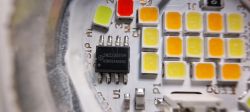 LED Bulb Board with SM2235EGH Chip Close-up of a LED bulb's board with SM2235EGH chip.