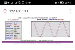 Analyzer - meter of 230VAC network parameters - single phase. Analyzer - meter of 230VAC network parameters - single phase.