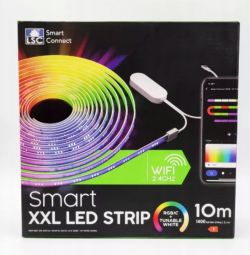 Packaging of LSC Smart XXL LED Strip Packaging of LSC Smart XXL LED Strip featuring a spiral LED light and mobile app.