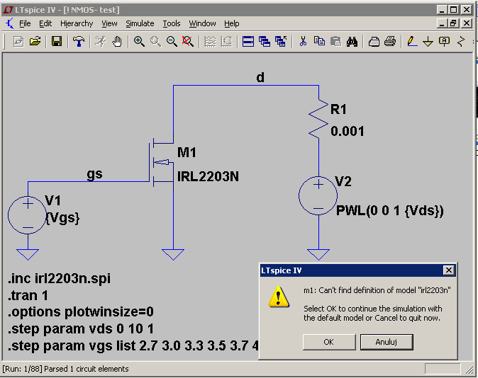 LTspice: how convert (International Recifier) IRL3705 PSpice (spi ...
