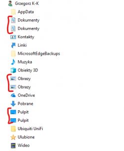 Windows10 - Eksplorator Plików - dlaczego mam dwa pulpity, dwa obrazy