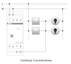 Mikrofalowy czujnik ruchu + automat schodowy AS-B220 F&F