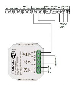 Diagram podłączenia sterownika WiFi marki Force.