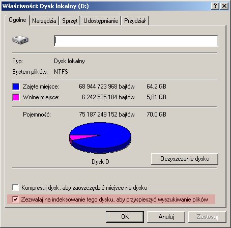 Błąd indeksowania plików MP3 po przeniesieniu danych na nowy dysk SATA