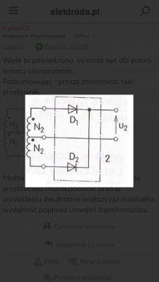 Podłączenie transformatora 2x14V do mostka prostowniczego