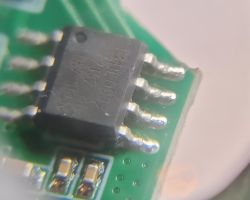 Close-up of BL0937 microchip on a circuit board.