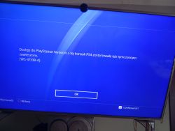 Ekran PS4 z komunikatem o zawieszeniu dostępu do PlayStation Network, kod WS-37338-4