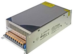 Metal power supply converter S-1200-60 1200W with screw terminals and side ventilation slots