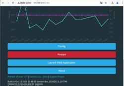 Application Interface with Chart and Navigation Options Web page with line chart and navigation buttons.