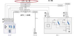 Fragment schematu elektrycznego auta z zaznaczonym napisem „IC70 16V NR” u góry