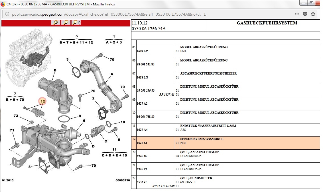 Citroen C4 1.6Hdi Dv6C - Pomiar Pozycji By-Passu Wymiennika Egr Brak Wtyczki